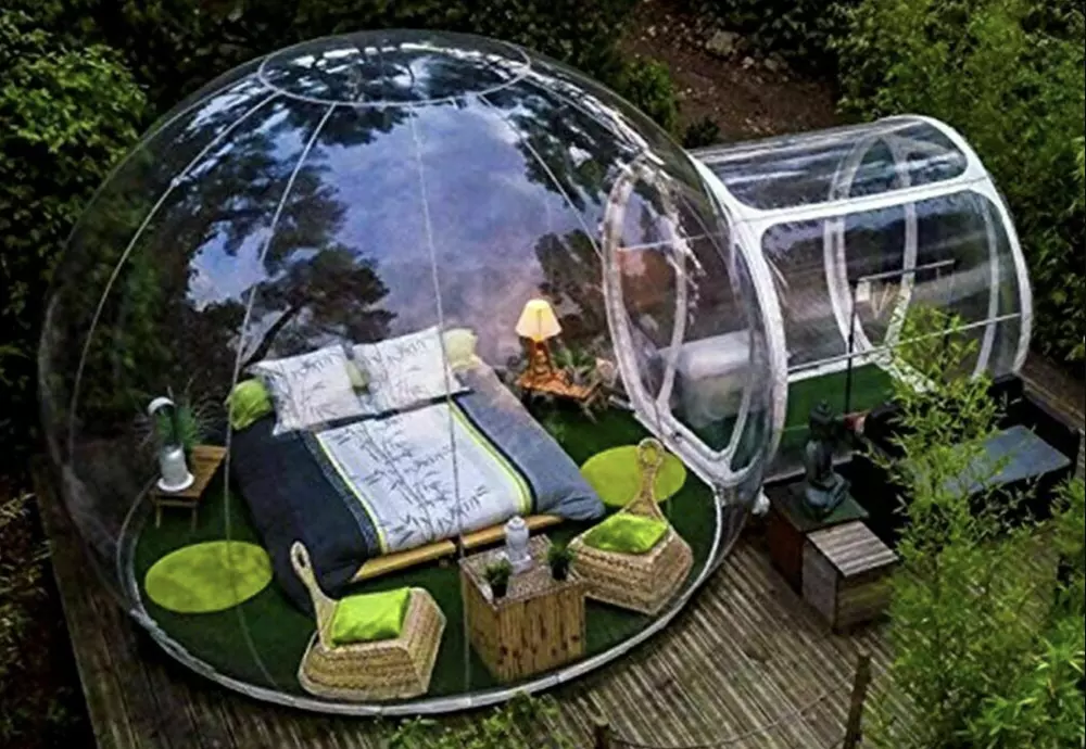 outdoor bubble tent for winter